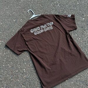 Guns For The Good Guys Graphic Tee - Brown Men's Short Sleeve Shirt